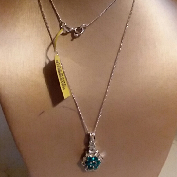 LC Jewelry - NEON APATITE PENDANT NECKLACE w/CHAIN, 20"
